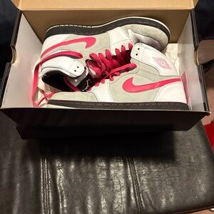 Nike Jordan Women's Pink and White Sneakers